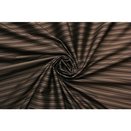 Ткань Максистрейч подкладочный тёмно-баклажанный в полоску, ш146см, 0,5 м