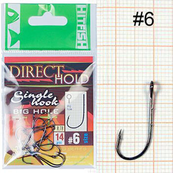 Крючок одинарный микроджиг с засечками HITFISH Direct Hold Single Hook №04 (с большим ухом)