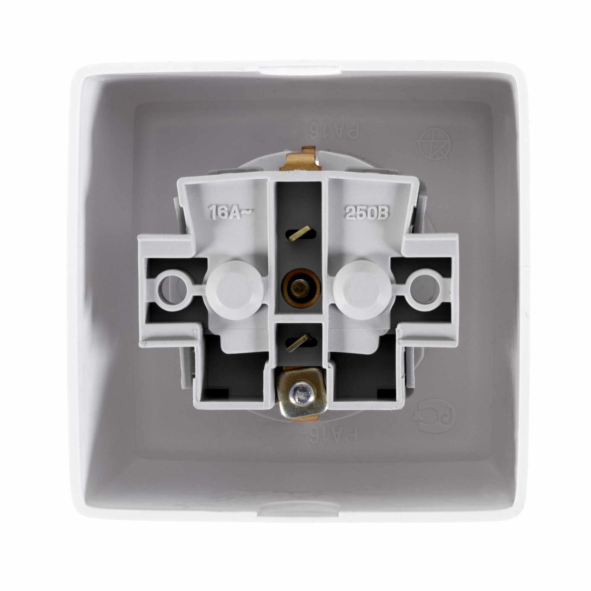 Розетка накладная Reone с заземлением, цвет белый - фото №2