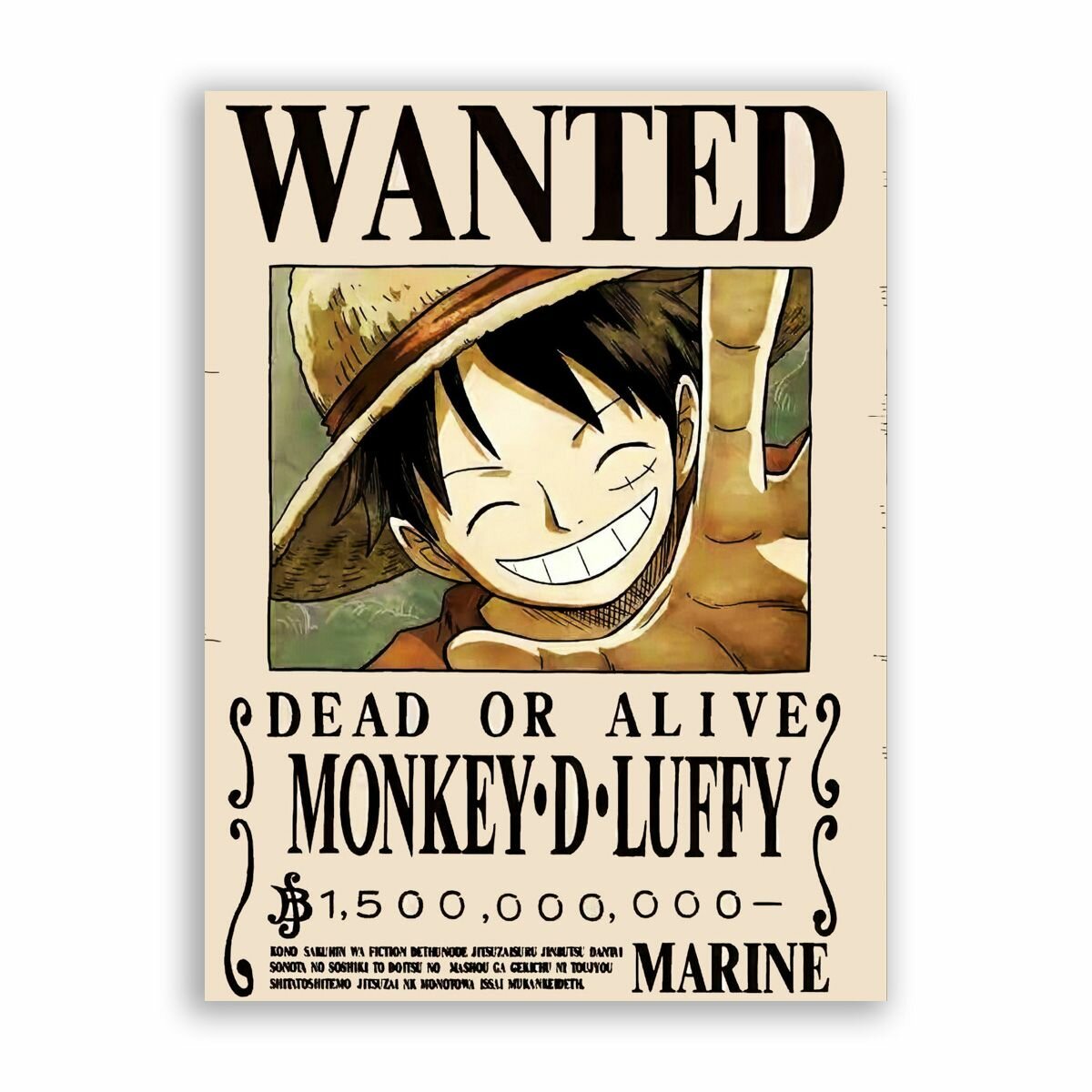 Постер, плакат на бумаге / Wanted - Ван-Пис: Луффи / Размер 30 x 40 см