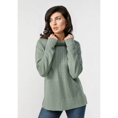 Свитер VIVAWOOL, размер 50, зеленый свитер vivawool размер 50 серый