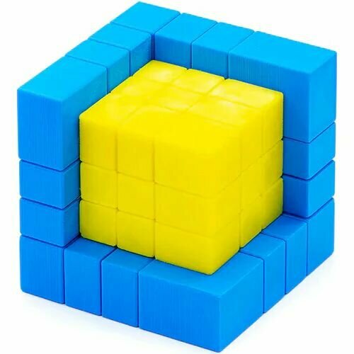 Кубик рубика / Lee Grey Matter Mirror Illusion 4x4 Сине-желтый / Игра головоломка головоломка lefun mirror blocks cube 3х3х3 зеркальный арбуз
