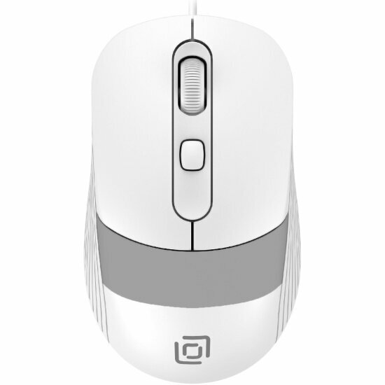 Мышь Оклик 310M белый/серый