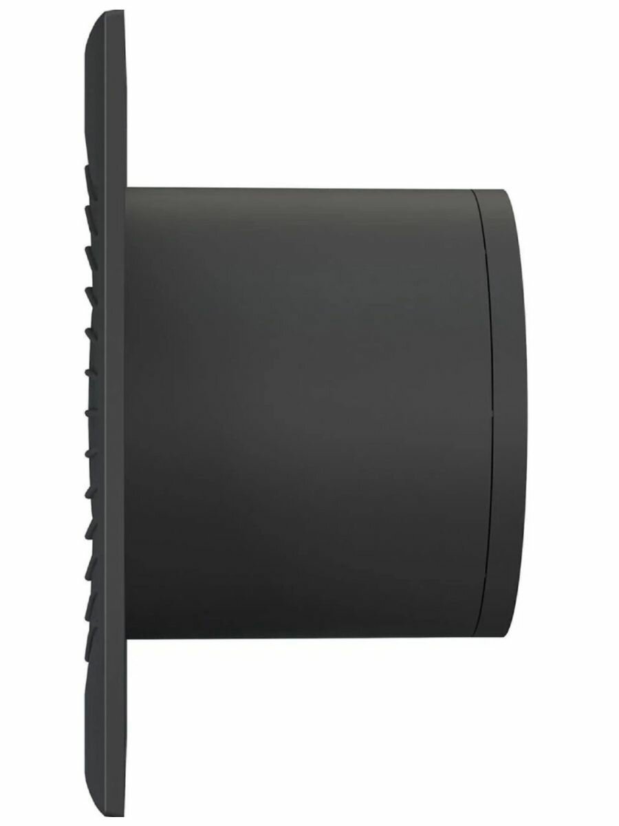 Вентилятор вытяжной 100 мм с обратным клапаном SLIM 4C Matt Black, 8 Вт, черный матовый, на кухню, в ванную, DiCiTi — фото 1
