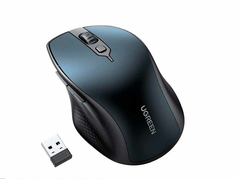 Мышь беспроводная UGREEN MU101 (15807) Ergonomic Contoured-Shape Design Wireless Mouse синяя