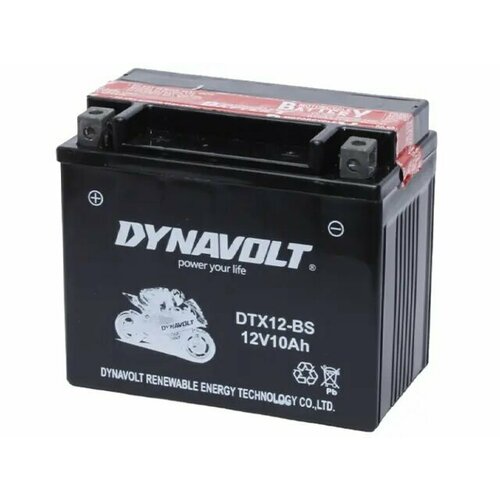 Аккумулятор мото Dynavolt AGM DTX12-BS 10Ah 160A ПП (YTX12-BS) 150х87х130