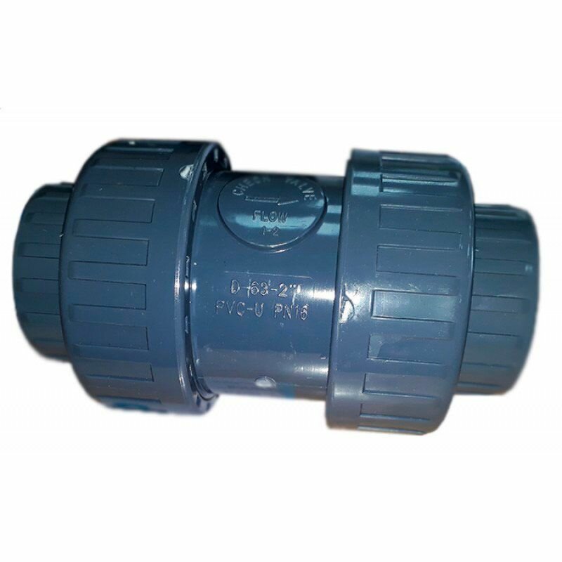 Обратный клапан 2-х муфтовый ПВХ 63 мм ERA (USC0163) (Пружинный)