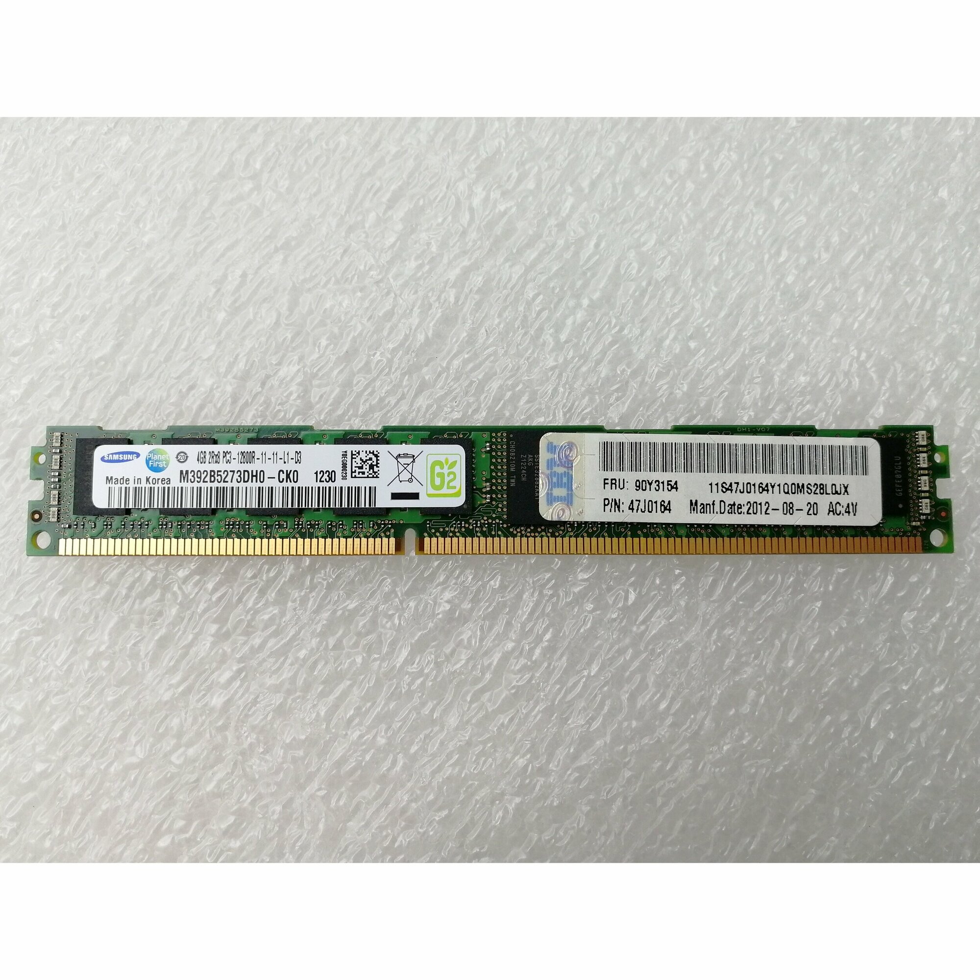 Оперативная память IBM 90Y3154 4GB 1600MHz DDR3 RDIMM 2Rx8 PC3-12800 CL11 ECC Registered серверная M392B5273DH0 47J0164 90Y3148 90Y3154