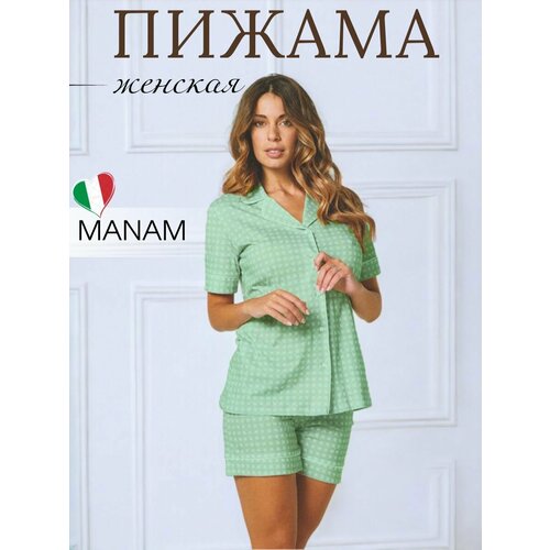 Пижама MANAM, размер 52, зеленый пижама manam размер 52 серый розовый