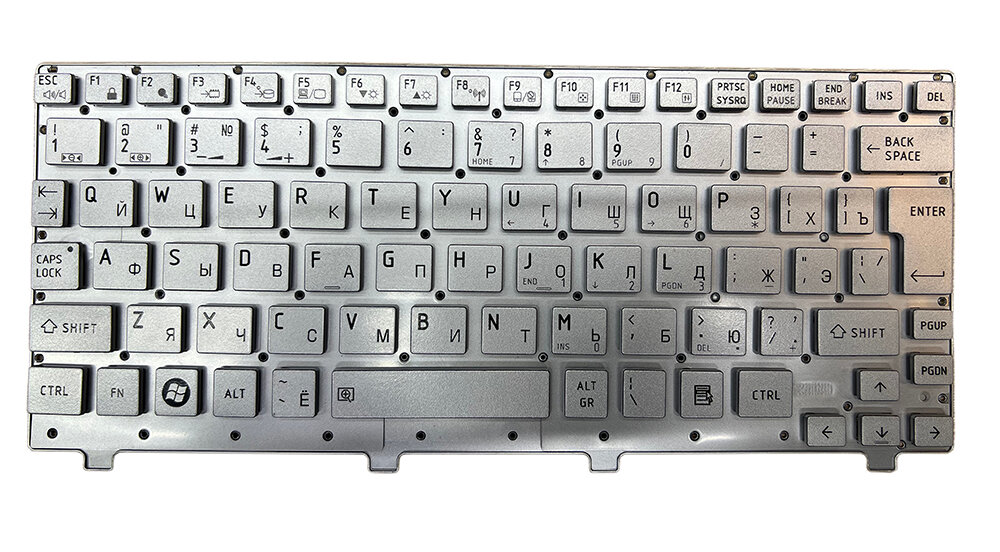 Клавиатура для Toshiba Portege T110 серебристая