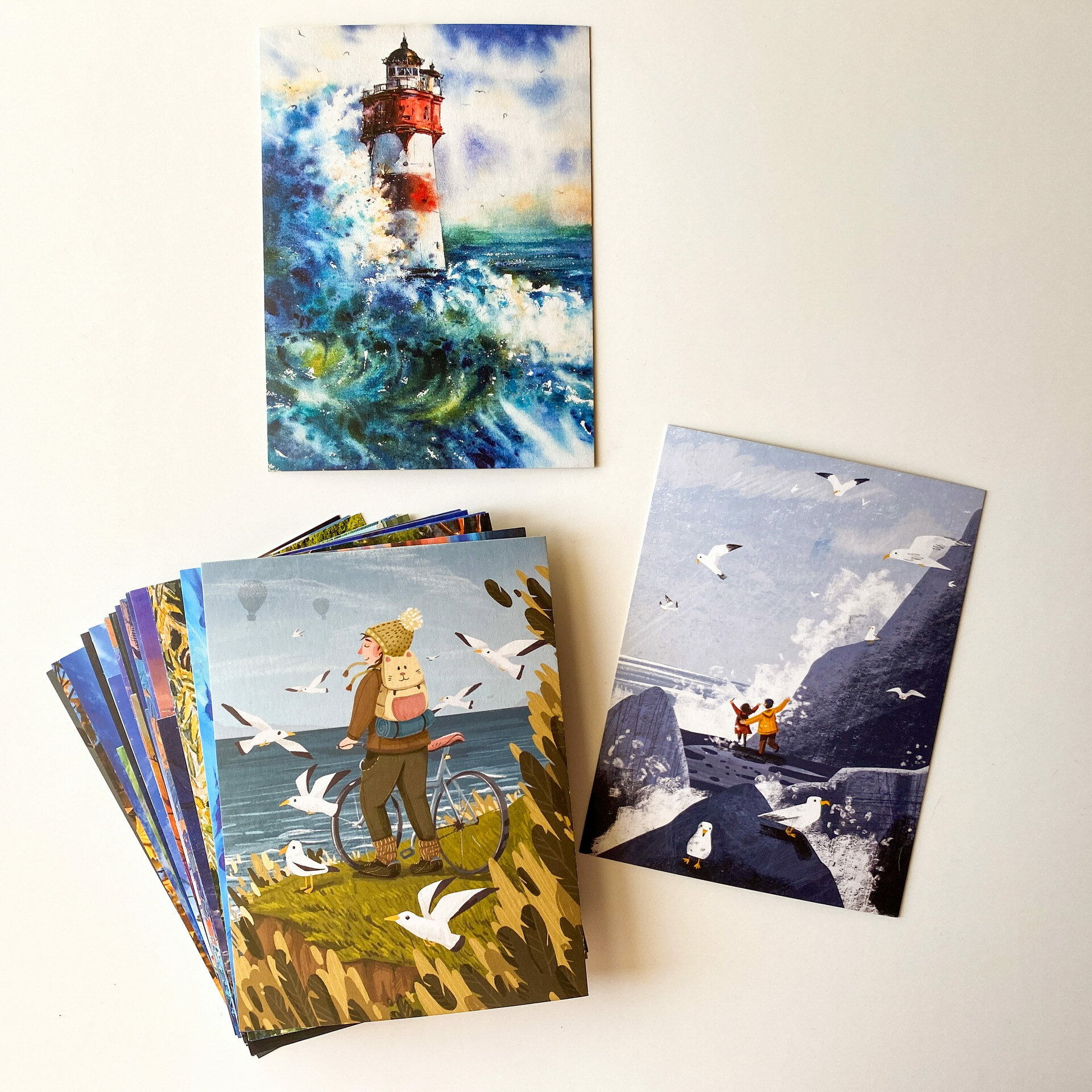 Набор почтовых эко-открыток Маленькие радости "Море и небо" (30 шт) для посткроссинга