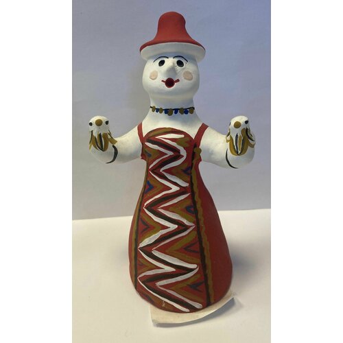 Фигурка Берегиня Каргопольская игрушка 13х7х5 см керамика ручная работа 1500₽