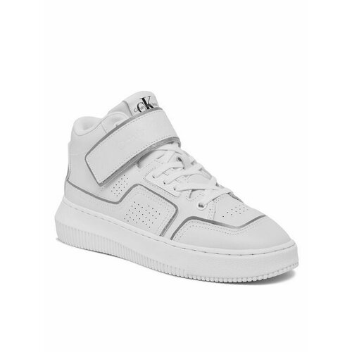 кроссовки calvin klein jeans basketball cupsole mid white eggshell Кроссовки Calvin Klein Jeans, размер EU 38, белый