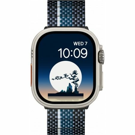 Ремешок для Apple Watch / Карбоновый браслет Pitaka для Apple Series 9-1, SE и Ultra 2 / Ultra (38-49мм) Moon / Синий