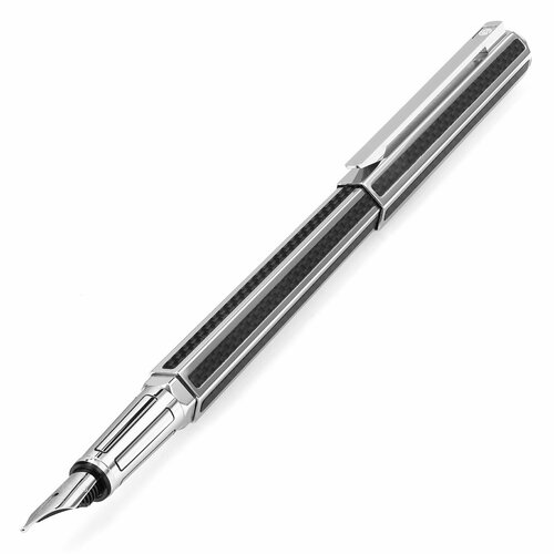 Перьевая ручка CARAN dACHE Hexagonale Silver Plated Carbon Fiber Chinese Lacquer (CR 5886-426),(CR 5886-416)