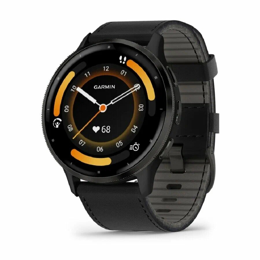 Умные часы Garmin ENU 3 Slate includes Leather Band, 010-02784-52