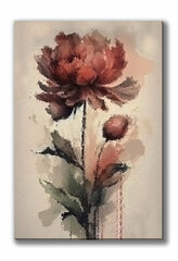 Картина для интерьера на холсте «Алый цветок за стеклом» 27х40, холст натянут на подрамник
