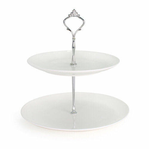 Этажерка 2-х ярусная, прозрачное стекло