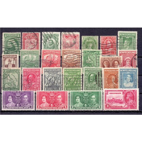 Почтовые марки Ньюфаундленд. 1898-1944 годы. Неполные серии. Чистые, гашеные. Не частые. Набор 25 марок.