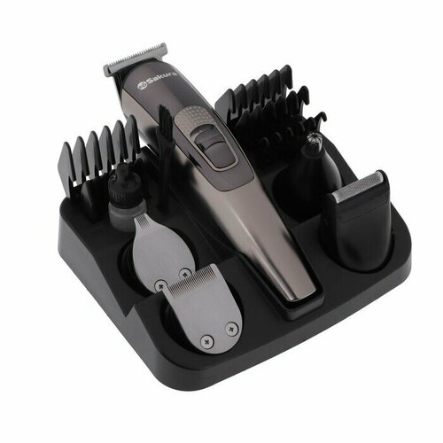 Триммер Sakura SA-5531BK для бородыусовголовы 3-12 мм 9 насадок АКБ чёрный 324700₽
