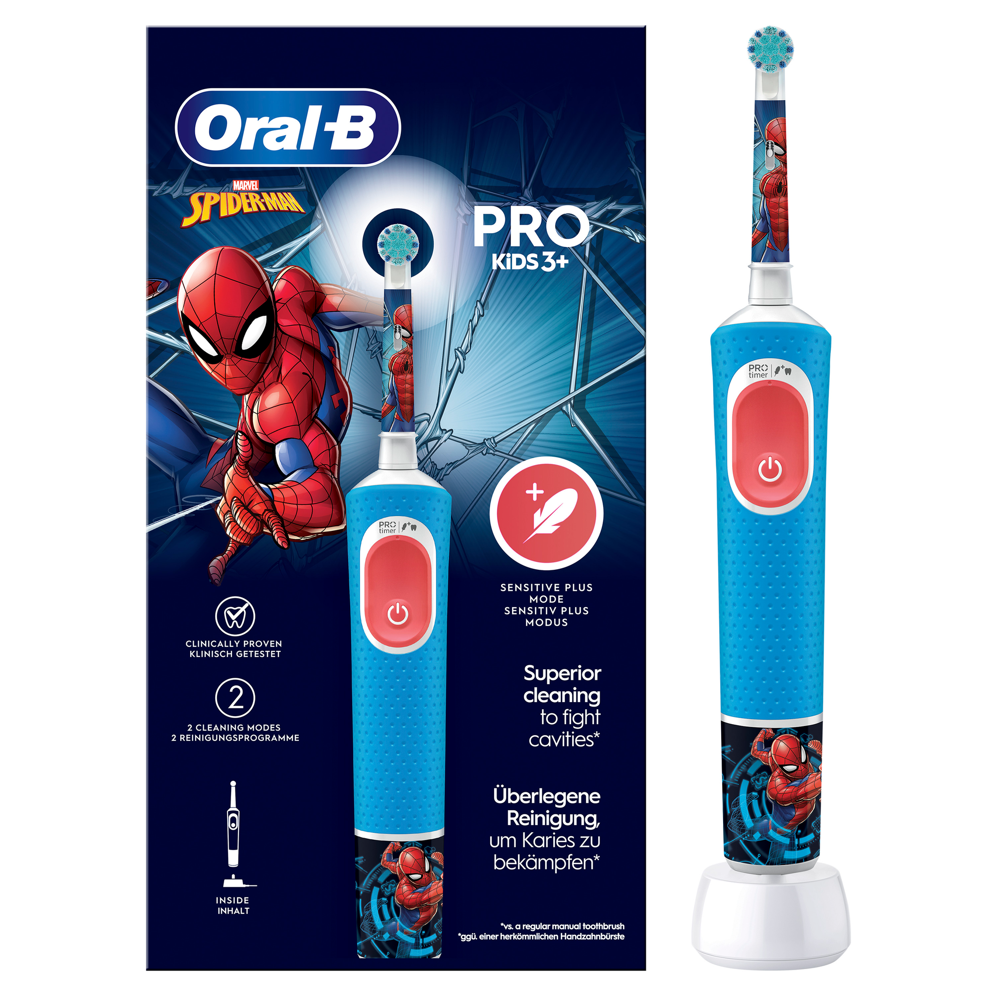 Электрическая зубная щетка Oral-B Vitality Pro Kids SpiderMan (3+)