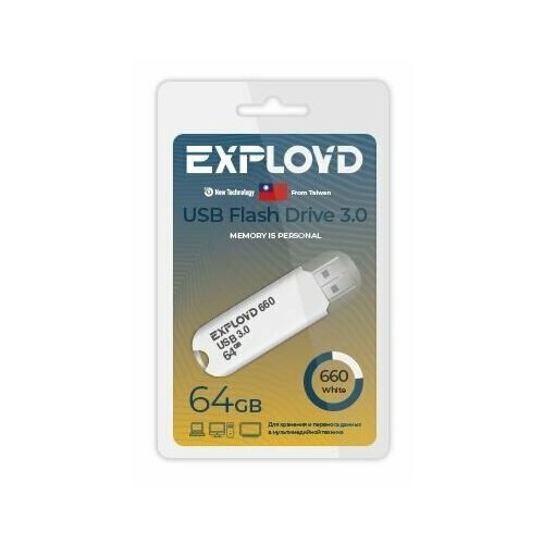 USB флэш-накопитель EXPLOYD EX-64GB-660-White USB 3.0 1255151 флэш накопитель avaya 64gb 700501036