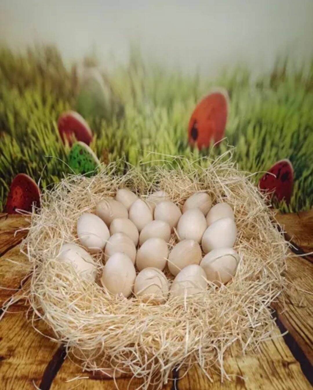 Набор 20 шт. деревянных яиц 7 см (размер куриного яйца)
