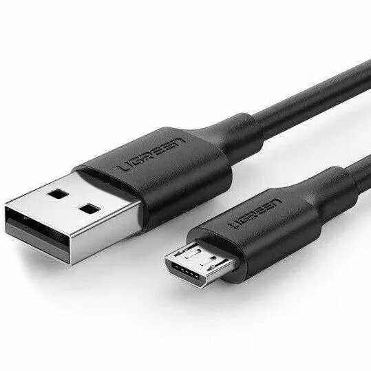 Кабель UGREEN US289 USB-A 2.0 to Micro-USB Cable Nickel Plating Nylon Braid (2 метра) чёрный (60138)