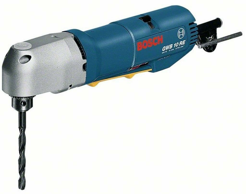 Угловой сверлильный станок Bosch GWB 10 RE Professional, 400 Вт, с сверлильным патроном с зубчатым кольцом 0601132703