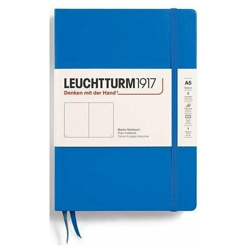 Leuchtturm 369787 Блокнот leuchtturm classic, a5, 80 г/м2, 251 стр, без линовки, твердая обложка, небесный