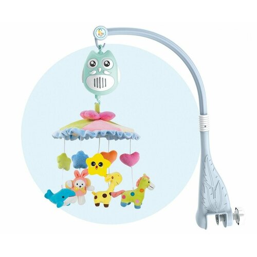 Baby Toys Мобиль для кроватки Baby Bell, музыкальный, 5 подвесных игрушек, колыбельные мелодии, текстиль, 45х9,5х37 см