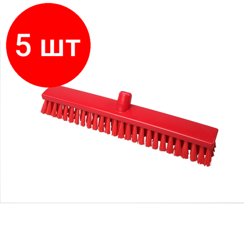 Комплект 5 штук, Щетка для пола FBK 500х60мм средней жесткости красная 26155-3