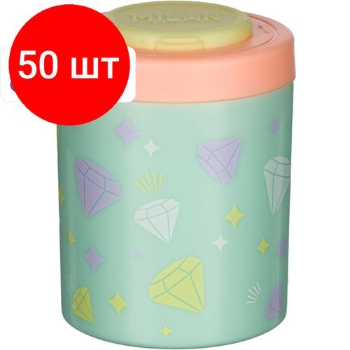 Комплект 50 штук, Точилка Milan SUGAR, 2 отверстия, пластик, цвет в ассорт.