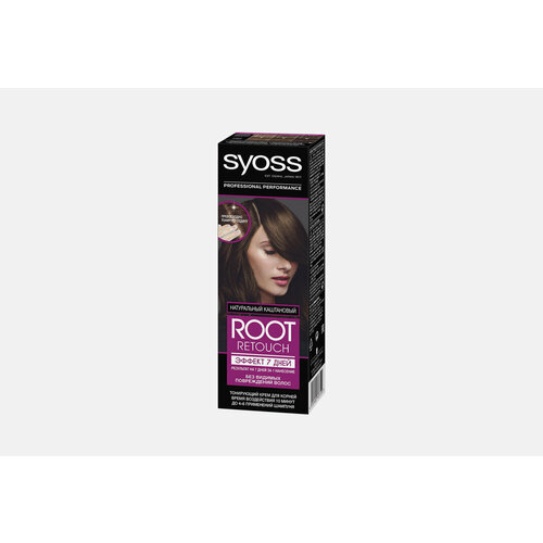 Тонирующий крем для корней волос Syoss ROOT RETOUCH Эффект 7 дней Натуральный каштановый / объём 60 мл
