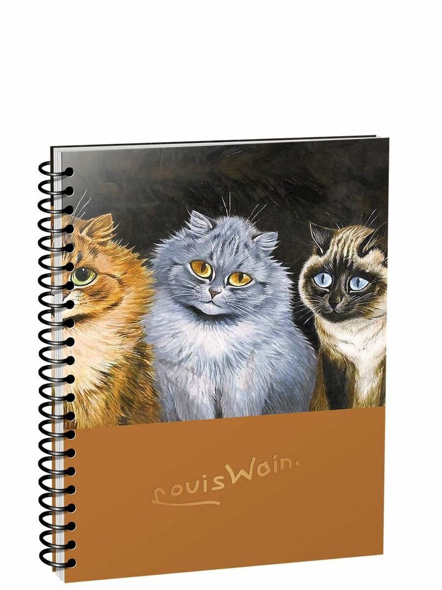 Скетчбук "Уэйн. Пять кошек" (100 листов, А5, нелинованный, спираль) (5076) Попурри - фото №2