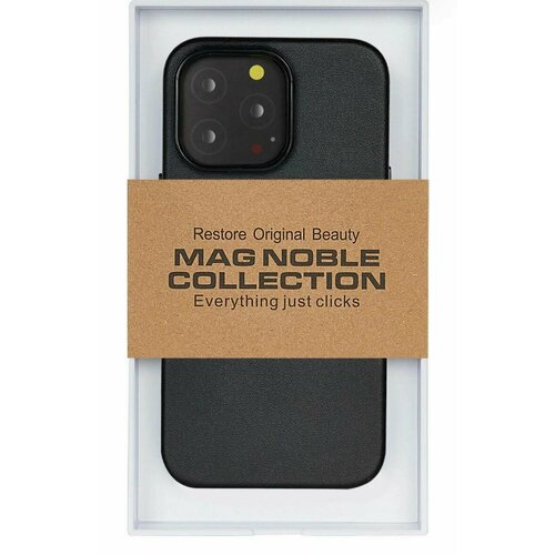 чехол с magsafe для iphone 15 mag noble collection зелёный Чехол с MagSafe для iPhone 15 Pro Max MAG NOBLE COLLECTION-Чёрный