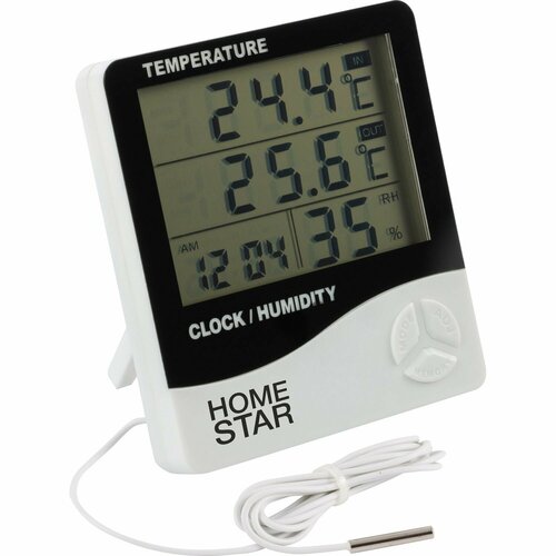 homestar часы homestar hs 0110 будильник температура подсветка 3хааа синие Термометр-гигрометр цифровой Homestar HS-0109