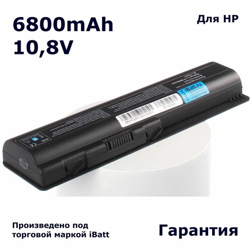 Аккумулятор iBatt 6800mAh, для HSTNN-LB72 484170-001 EV06 HSTNN-CB72 HSTNN-UB72 HSTNN-Q34C HSTNN-iB72 HSTNN-DB72 KS527AA аккумуляторная батарея усиленная pitatel для ноутбука hp 484170 001 10 8v 8800mah