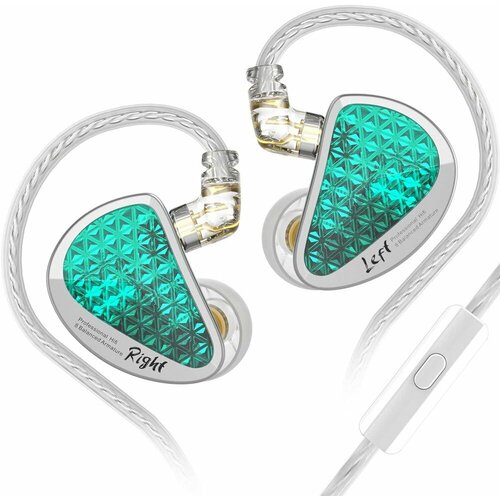 Наушники проводные KZ AS16 Pro с микрофоном цвет циан 6890₽