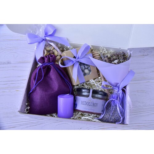 Подарочный набор Лавандовое чудо, День рождение, 8 Марта, букет букет из сухоцветов лаванда