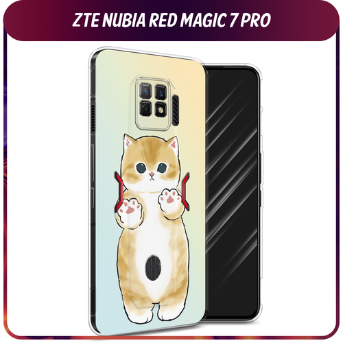 Силиконовый чехол на ZTE Nubia Red Magic 7 Pro / ЗТЕ Нубиа Ред Меджик 7 Про Лапки котика силиконовый чехол на zte nubia red magic 7 pro зте нубиа ред меджик 7 про леденцовая малина