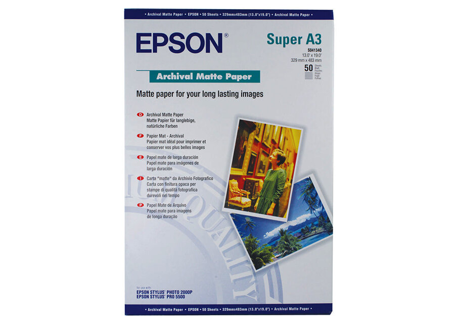 Фотобумага EPSON Archival Matter Paper A3+ (C13S041340)