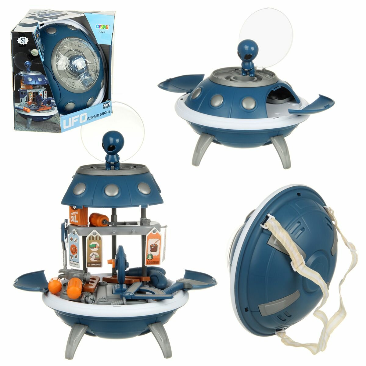 Детская космическая летающая тарелка, рабочий верстак и проектор, рюкзак, Veld Co