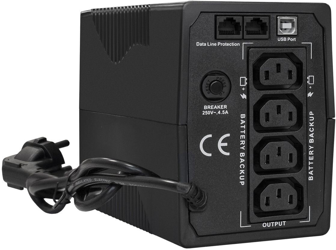 Источник бесперебойного питания Exegate EX292790RUS 1000VA/550W, LCD, AVR, 4*C13, RJ45/11,USB, Black - фото №5