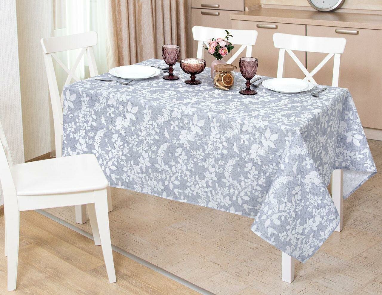фото Скатерть на стол/150х220/тканевая/рогожка/хлопок/Арт Постель