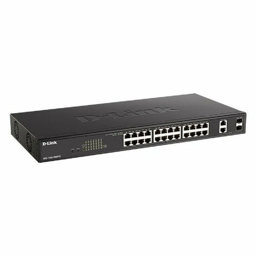 D-Link SMB Сетевое оборудование D-Link DGS-1100-26MPV2A3A Настраиваемый L2 коммутатор с 24 портами 101001000Base-T и 2 комбо-портами 1000Base-TSFP 24 порта PoE 8023afat PoE-бюджет 370 Вт 27120₽