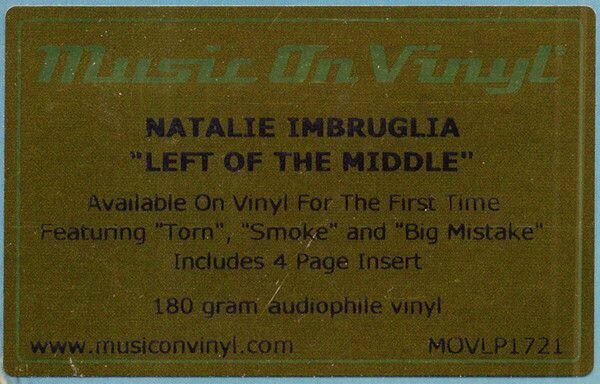 Natalie Imbruglia - Left Of The Middle Виниловая пластинка IAO - фото №7
