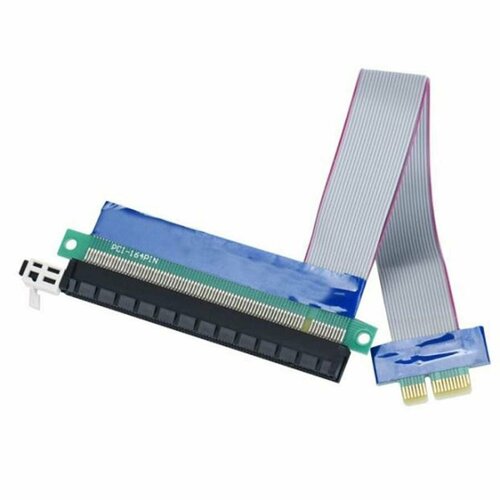 Райзер карта - Удлинитель PCI-E 1X на 16X гибкий шлейф flexible pci e riser card pci express 1x to 16x extension cable ribbon adapter power supply for video card