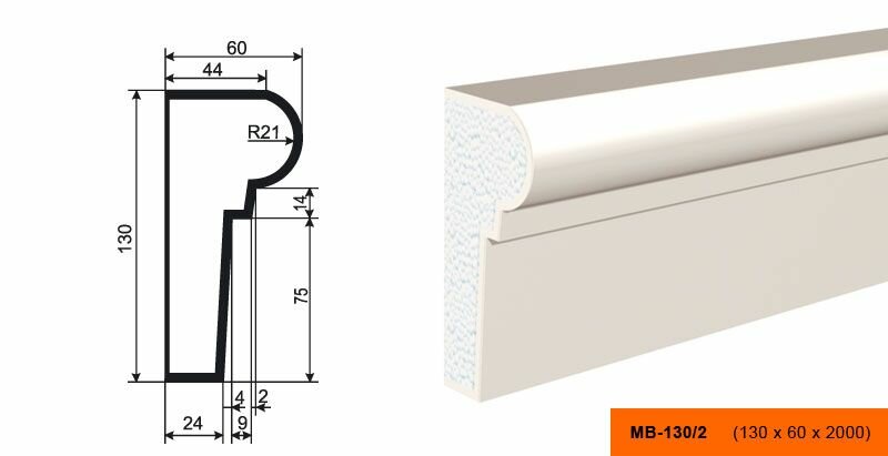 Lepninaplast МВ-130/2 фасадный молдинг из пенополистирола