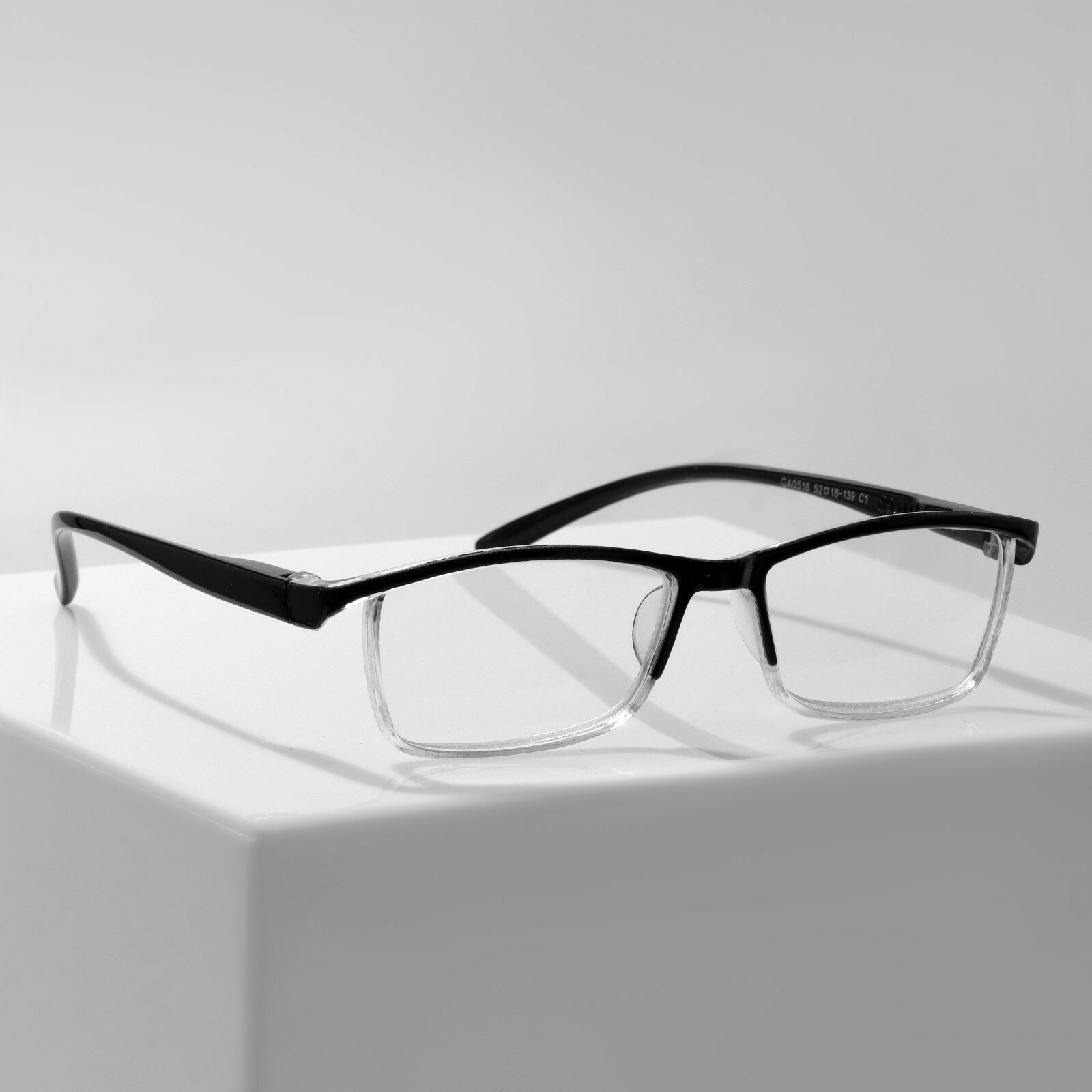 Готовые очки GA0516 (Цвет: C1 чёрный прозрачный; диоптрия: + 35; тонировка: Нет)